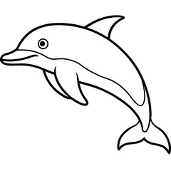 Fototapeta premium Stylized Dolphin Outline Artwork