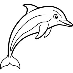 Stylized Dolphin Outline Artwork