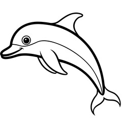 Obraz premium Stylized Dolphin Outline Artwork