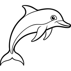 Stylized Dolphin Outline Artwork