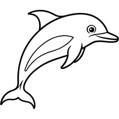 Fototapeta premium Stylized Dolphin Outline Artwork