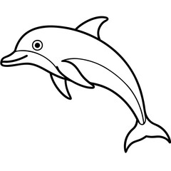 Fototapeta premium Stylized Dolphin Outline Artwork