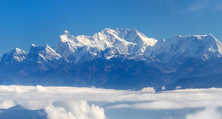 mount Kanchenjunga 8586 m, Nepal Himalaya mountain
