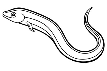 Obraz premium Flowing Eel Line Drawing