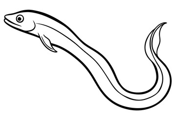 Flowing Eel Line Drawing