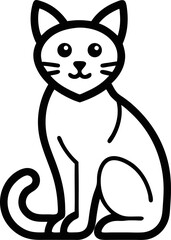cat icon line art on transparent background