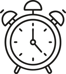 Dribbble Alarm clock icon  line art on transparent background