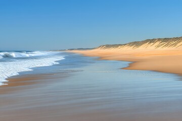 Obraz premium Stunning Ocean Beach Landscape with Sand Dunes