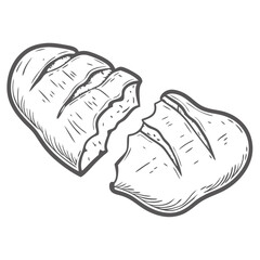 Rustic Broken Loaf of Bread Icon