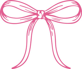 Chic hand-sketched ribbon bows in pink. Perfect for holidays, weddings, and crafting graphics.