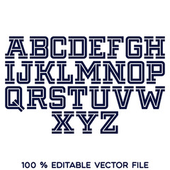 Classic college font. Vintage sport font in american style for football, baseball or basketball logos and t-shirt. Athletic department typeface, varsity style font. Vector