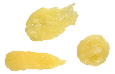Mango Pineapple Salt Enzyme Scrub for Body Skin isolated on a transparent background. PNG.