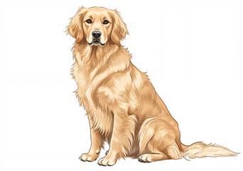 Golden Retriever Sitting Calmly