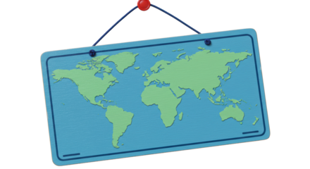 Isolated World Map Sign