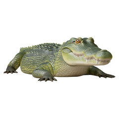 Naklejka premium Realistic Crocodile Character with Detailed Skin Texture, isolated on transparent background.