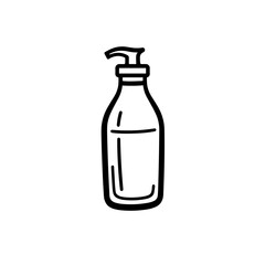 Minimalistic organic lotion bottle illustration, modern infographic