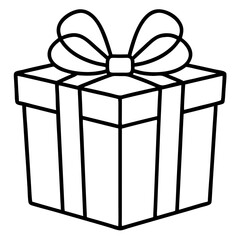 White gift box with ribbon isolated on white background for holiday and celebration themes