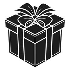 White gift box with ribbon isolated on white background for holiday and celebration themes