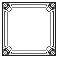 Black photo frame with white background for invitations and photos, perfect for business cards, messages, and designs