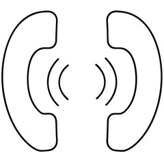 Phone Call Icon Communication Symbol Line Art Style Vector Illustration Design