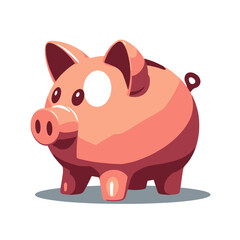 Cheerful piggy bank illustration, pop art style, evokes financial optimism