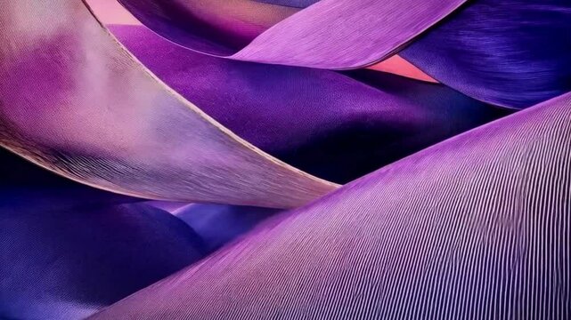 Abstract Purple and Pink Leaf Textures Swirling Botanical Background