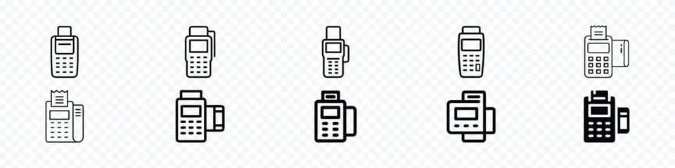 POS terminal icon, POS Credit Card Terminal Flat Icon set, POS Terminal and Card Payment Flat Vector Icon Set, Pos machine icon