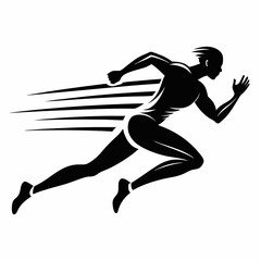 silhouette of a young man running