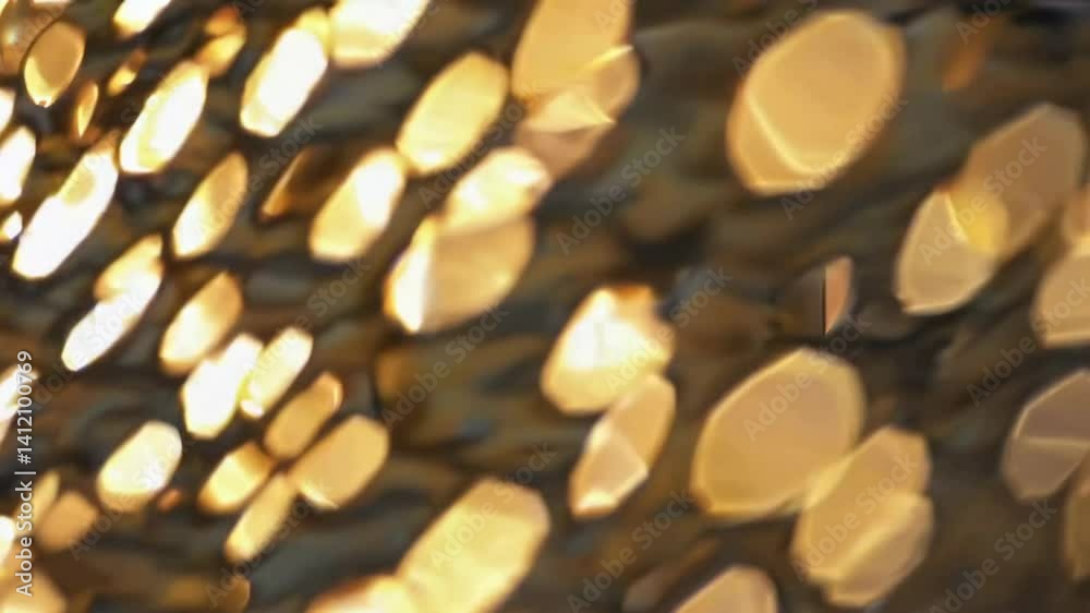Poster golden bokeh light patterns creating dynamic abstract background