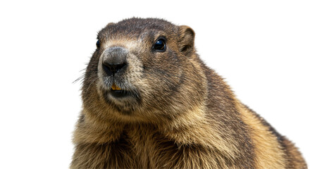 Isolated Marmot Head Close-up