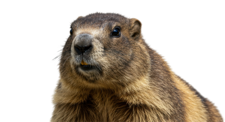 Isolated Marmot Head Close-up