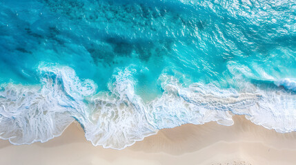 Fototapeta premium Scenic Cancun Mexico Beach with Azure Blue Sea, Perfect Vacation Destination Image