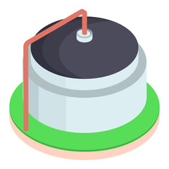 Rainwater harvesting Tank isometric Concept, Rapid sand filter vector icon design, Water Treatment Purification Plant symbol, Environment Friendly Industry Sign,Desalination Biotechnology illustration