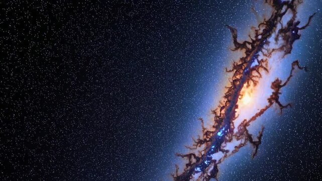 Breathtaking journey through twisting galaxy amidst stardust heaven