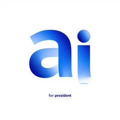 3d blue logo ai for president