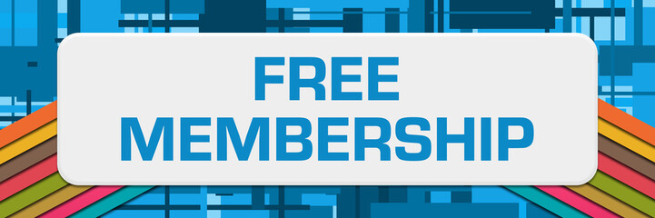 Obraz premium Free Membership Blue Colorful Stripes Box Horizontal 