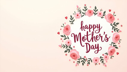 Artistic Hand Lettering Mother's Day Card with Soft Pastel Colors and Inspirational Quotes - Heartfelt Love in Premium Digital Photo Stock Imagery with Empty Space