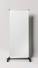 Vertical Blank Pull-Up Banner on White Background – Trade Show Display Stand
