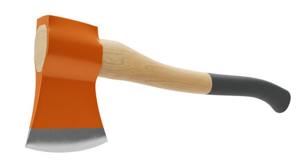 Isolated Axe with Orange Head