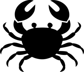 black crab on white background