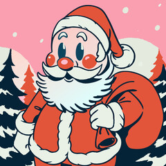 santa claus with christmas tree