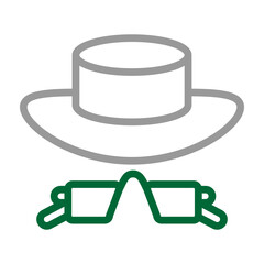 Travel Gadgets  Vector Line Dark Green with Grey Icon Design