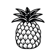 Pineapple icon silhouette vector with white background