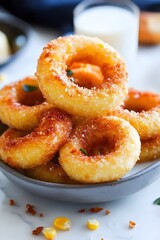 Crispy Fried Onion Rings Gourmet Food Snack