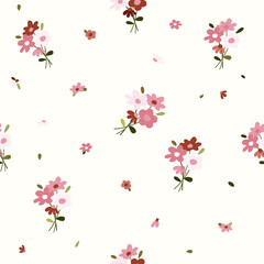 flower bunches seamless pattern , vector , illustration