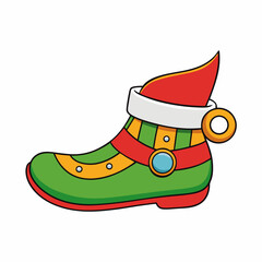 Elf Shoes Colorful Holiday Vector Design