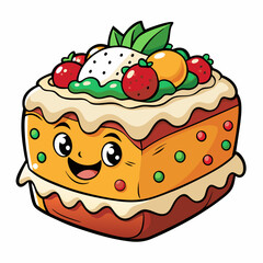 Fruitcake Traditional Festive Cake Vector