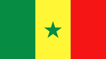 Sovereign state flag of country of Senegal in official colors. Illustration of Senegal flag. Senegal flag 

