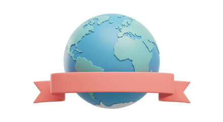 Isolated World Globe with Banner