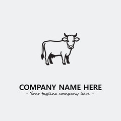 Cow illustration black and white for logo company vector image

